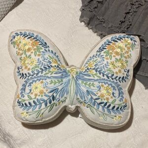 Embroidered Butterfly Pillow